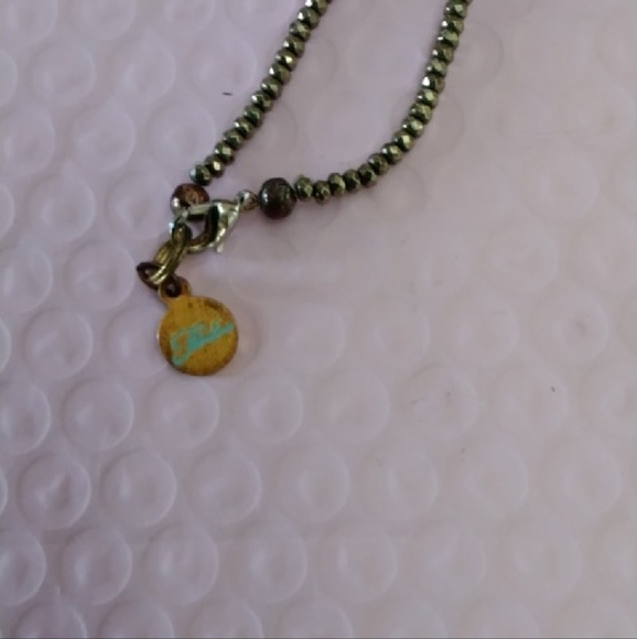 Fabulina Designs Druzy Goldtone Teardrop Necklace - Picture 2 of 4